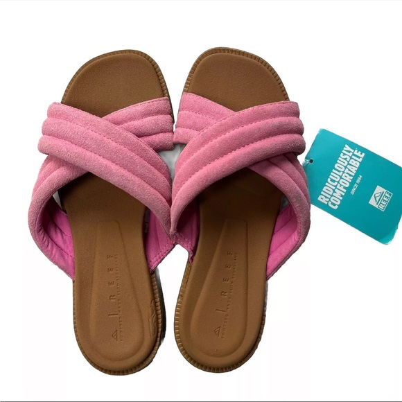 Reef Pink Lofty Lux X Slip On Open Toe Casual Shoes Sandals Size 6 NWT CJ0669 - Picture 1 of 5